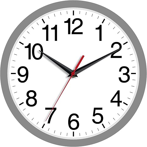 Reloj de pared moderno de 8 pulgadas, funciona con pilas, silencioso, sin tictac, pequeño reloj analógico decorativo para dormitorio, cocina, baño,