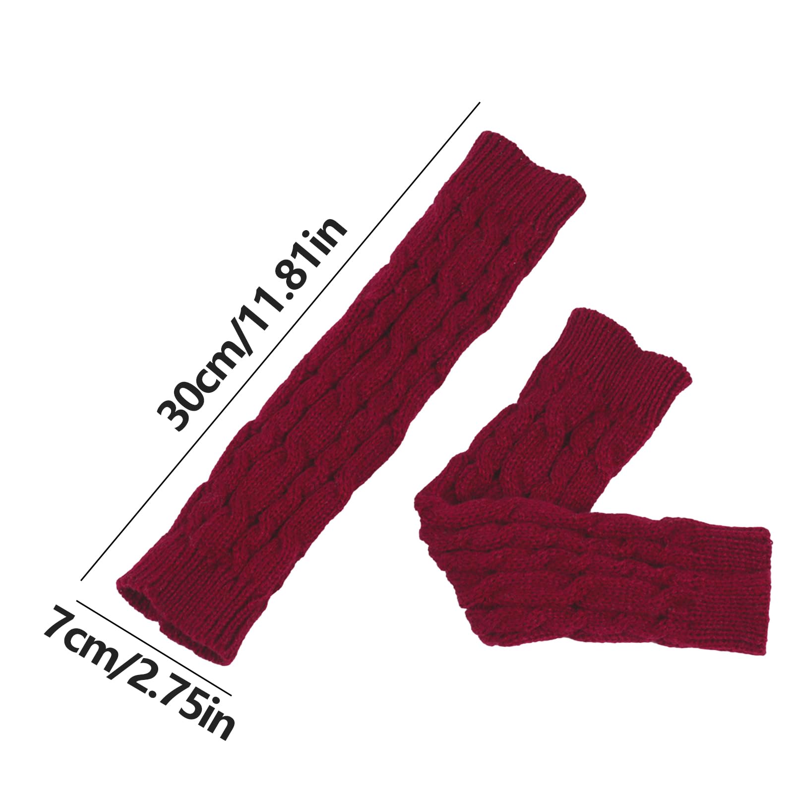 Gebreide handschoen, winterhandschoen met Thinsulate voering, verwarmend, marineblauw, maat 2XL