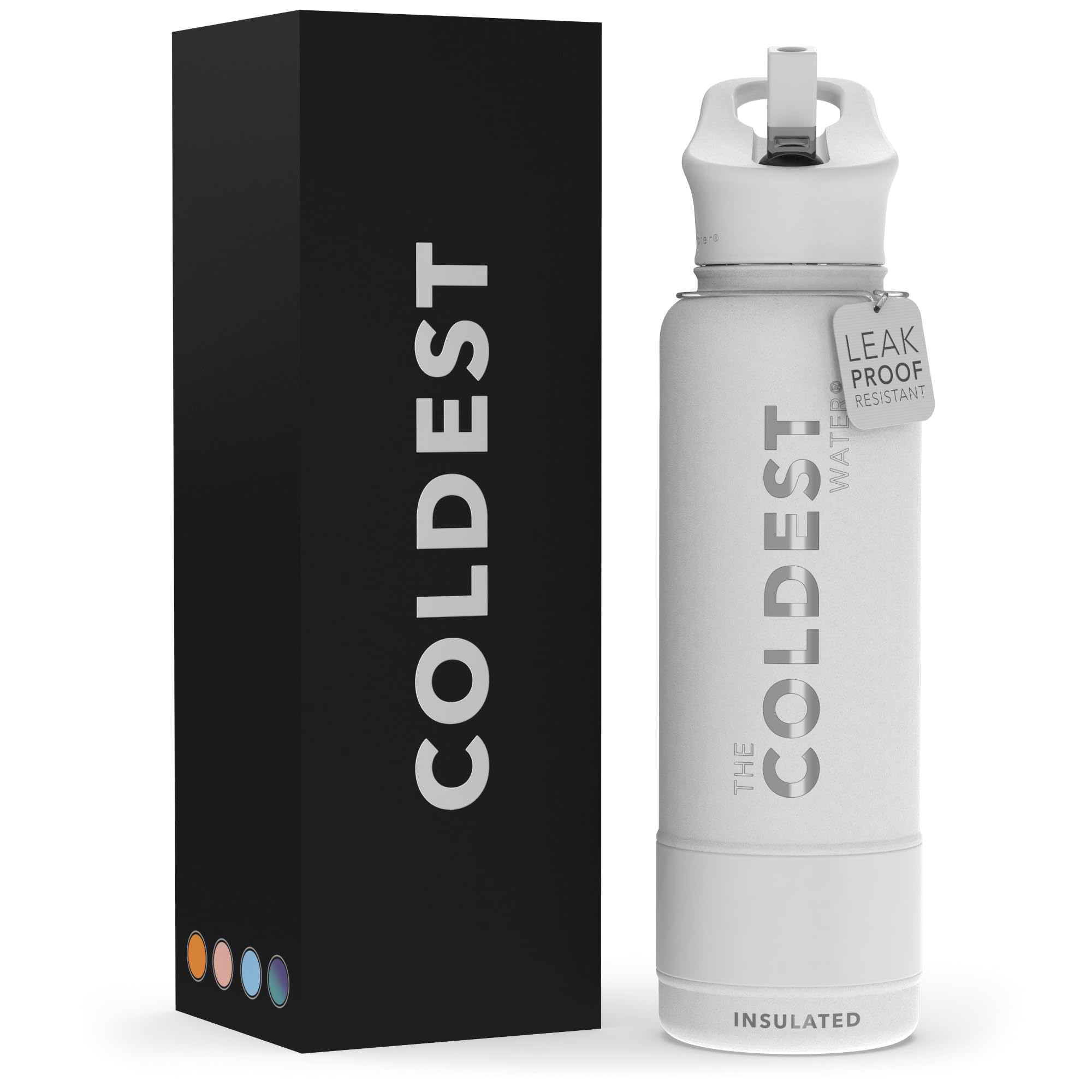 Coldest Insulated Water Bottle with Straw Lid