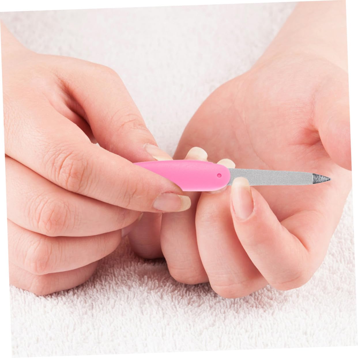 FRCOLOR 8 per Unghie Pieghevoli Mini Limetta Doppia Faccia Lavabile Satinata Design Compatto per Manicure e Pedicure