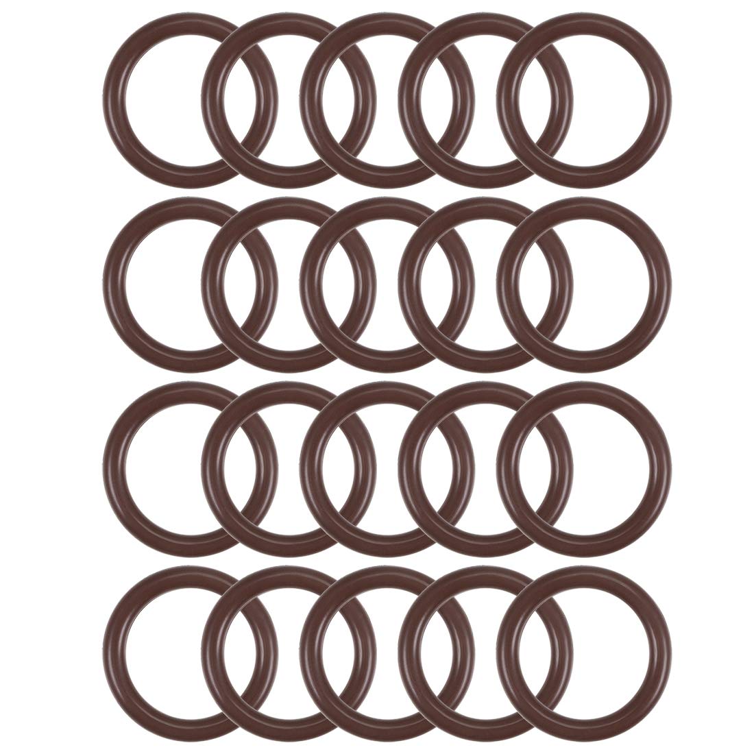 sourcing map Fluorine Rubber O-Rings 24mm OD 18mm ID 3mm Width, Metric FKM Sealing Gasket, Pack of 20 — image 1