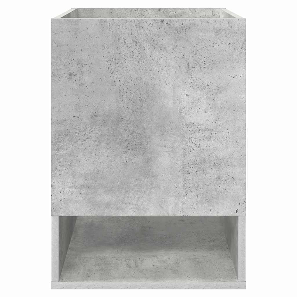 Mesa auxiliar de hormigón, gris, 40 x 40 x 56 cm, rectangular, moderna mesa de centro de madera con estante, elegante mesa de salón para sofá y sillón en interiores