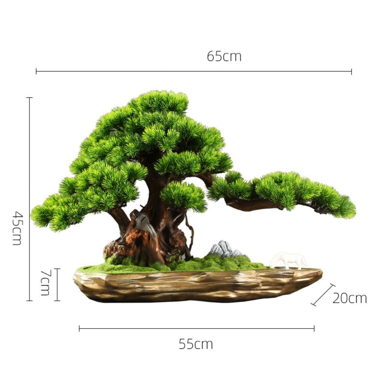 Piante Finte per La Casa, Bonsai Artificiali in Stile Cinese, Ornamenti di Pino di Benvenuto, Decorazione per Ufficio, Soggiorno, Veranda, Albero Artificiale Zen, Decoraz,