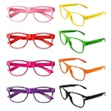 8/24 Pack Neon Kids NO Lens Pretend Frame Glasses, Colorful Costume Glasses for Boys Girls Birthday Party Favors