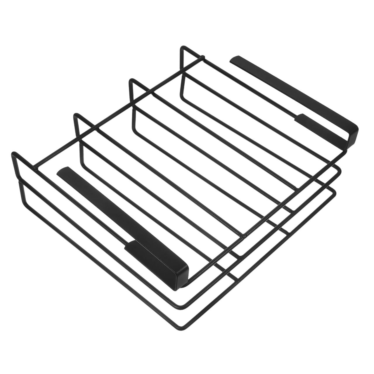 Organizador de tablas de cortar colgante en acero negro de doble capa