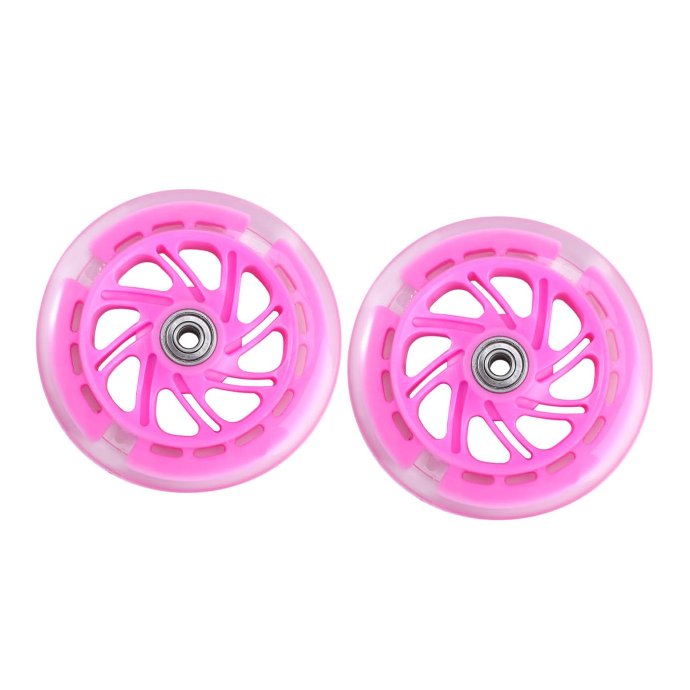 Zerodeko Ruedas de Repuesto para Scooter de Pu Iluminadas de Alta Elasticidad Buena Estabilidad y Larga Duración para Uso en Carreteras y Plazas, Paquete de 2 Piezas
