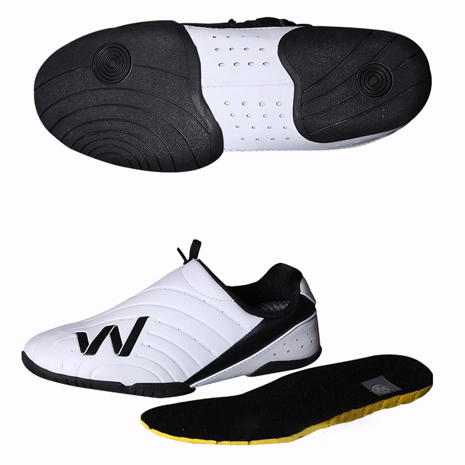 Scarpe da Taekwondo,Scarpe da Karate,Arti Marziali Sneaker,Scarpe Kung Fu Taichi,Scarpe da Boxe,Traspiranti,Leggere,Unisex,Antiscivolo,per Taekwondo,Boxe,Training,Bambini,Adulti,Ginnastica