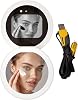 UV Camera Mirror | Skin Protection Mirror - Power Bank Foldable UV Camera with Dimmable LED Lights for Travel Home Vanity Bathroom Versatile Styling