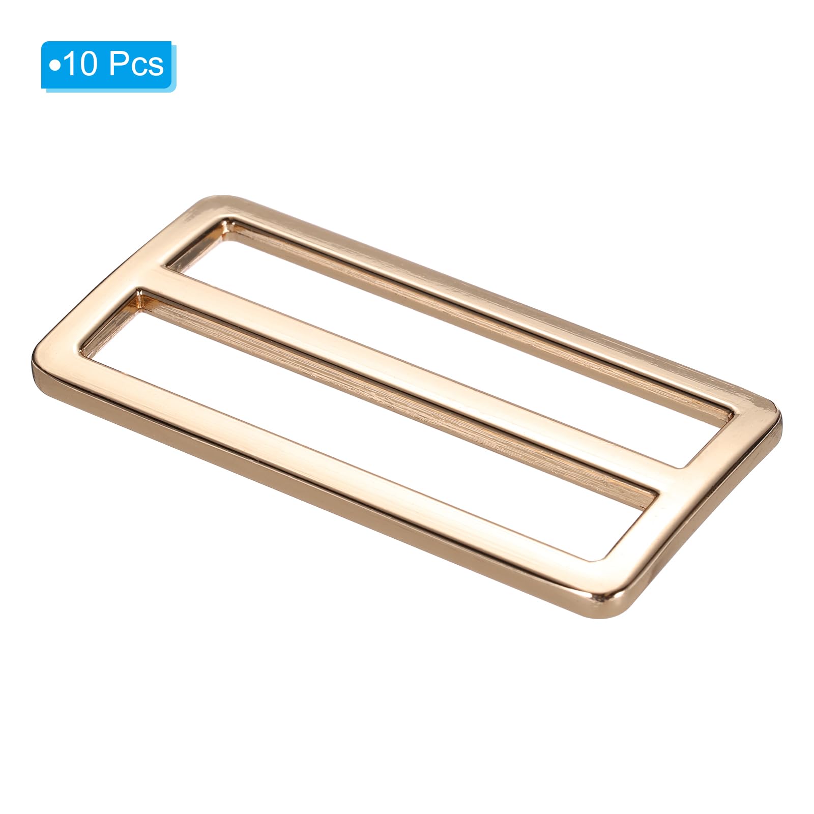 PATIKIL 1.5 Inch Tri-Glide Slide Buttons, 10 Pack Adjustable Buckle Webbing Strap Fastener for Backpack Bag Belt Gold - Image 3