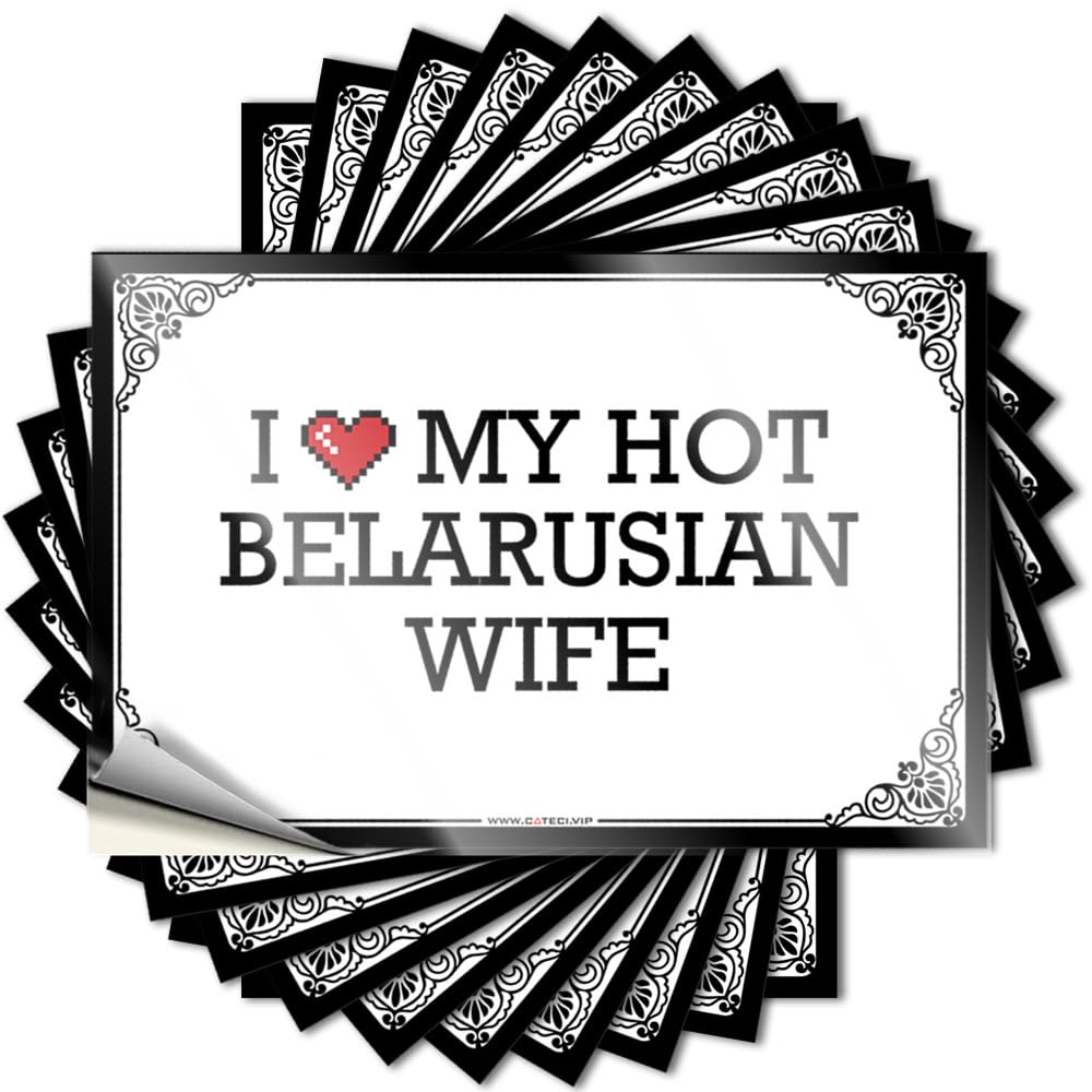 Fzfn Colour Bedroom Door Decorations Western Decal - I Love My Hot Belarusian Wife Removable Decal Hard Easy Peel For Math(8X12cm)