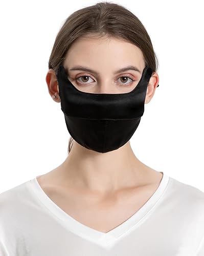 Mascarilla facial de seda pura UPF 50+, transpirable, protección UV, máscara reutilizable para la cara deportiva (polainas para el cuello)