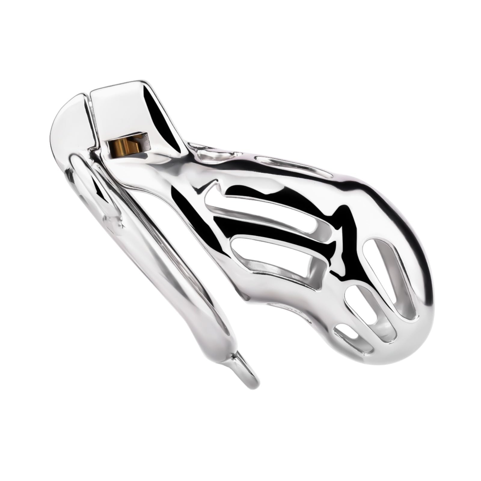Cage Chastetée en Métal avec Laisse Cage de Chasteté Pénis avec Serrure Invisible et 2 Clés pour Homme Pénis Bondage Sex Toys Chasteté pour Pénis en Acier Inoxydable Respirante (1.7in,B)