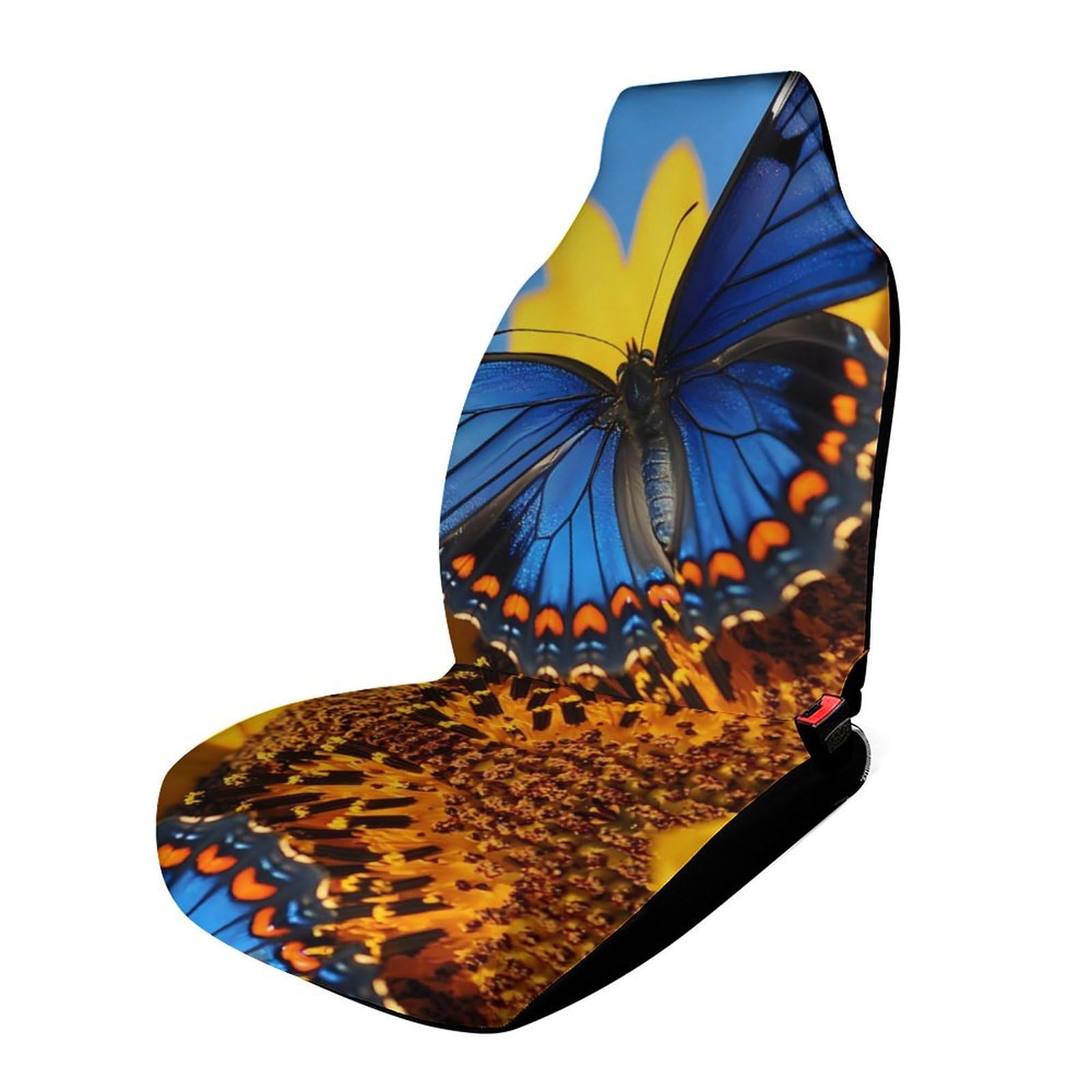 Sunflower Butterfly Flowers Car Seat Covers Universal Car Front Seats Protector Auto Interior Accessories 1PCS