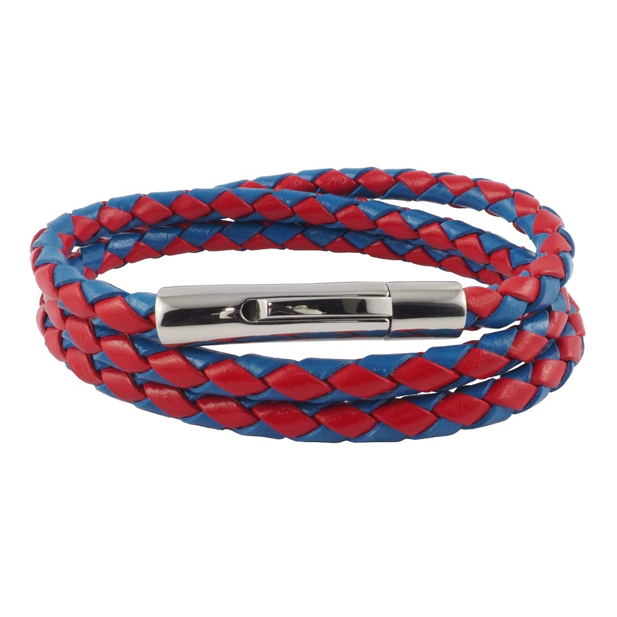 König Design - Bracciale In Pelle Da Uomo Con Chiusura A Leva, Diametro