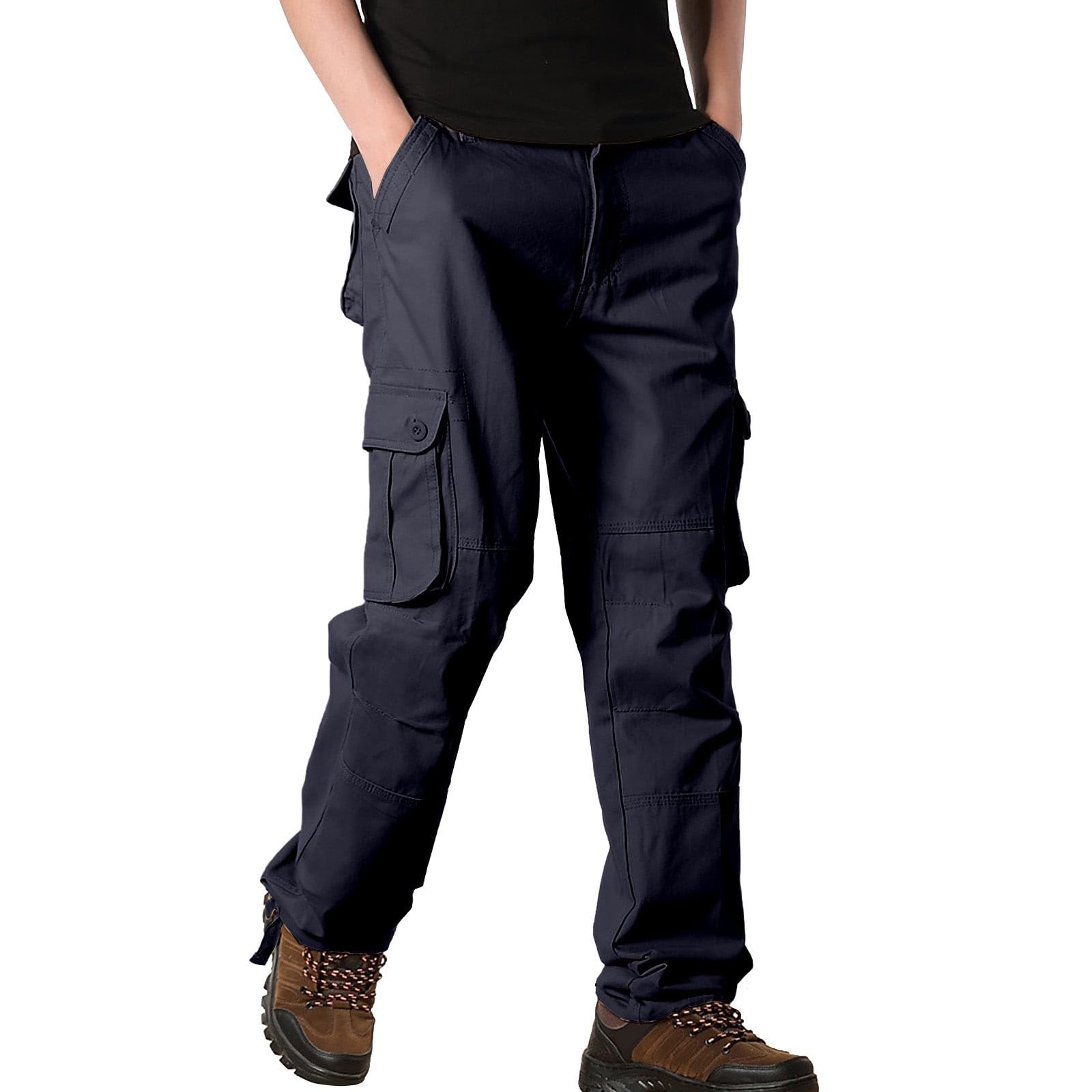 House Bedroom Men's Work Pants Hiking Cargo Pants Six Pockets Outdoor Ripstop Multi Pockets Breathable Cotton Pants Outdoor Zip Cargo Pants for Men