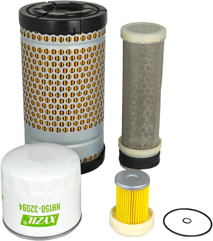 Engine Oil Fuel Air Filter Kit Compatible with Kubota RTV-X1100C RTV-X1120D RTV-X1100CR RTV-X1140R RTV-X1140W HH150-32094 1G319-11210 6A320-59930 1G319-11212