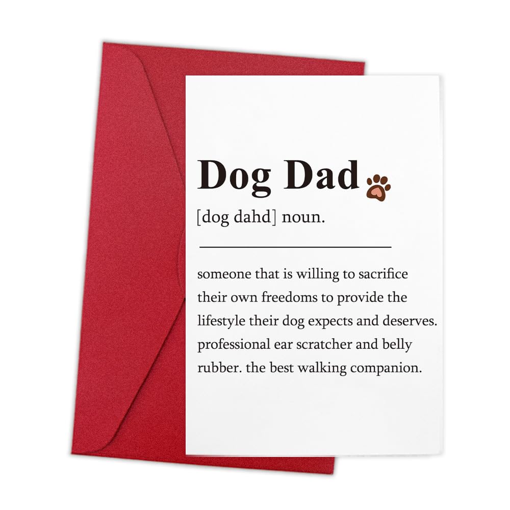 Tofwaol Dog Dad Fathers Day Gift Card for Dad Husband Son Funny Dog Lover Gifts for Men Birthday Present for Father Pet Lover Gift for Daddy Gifts