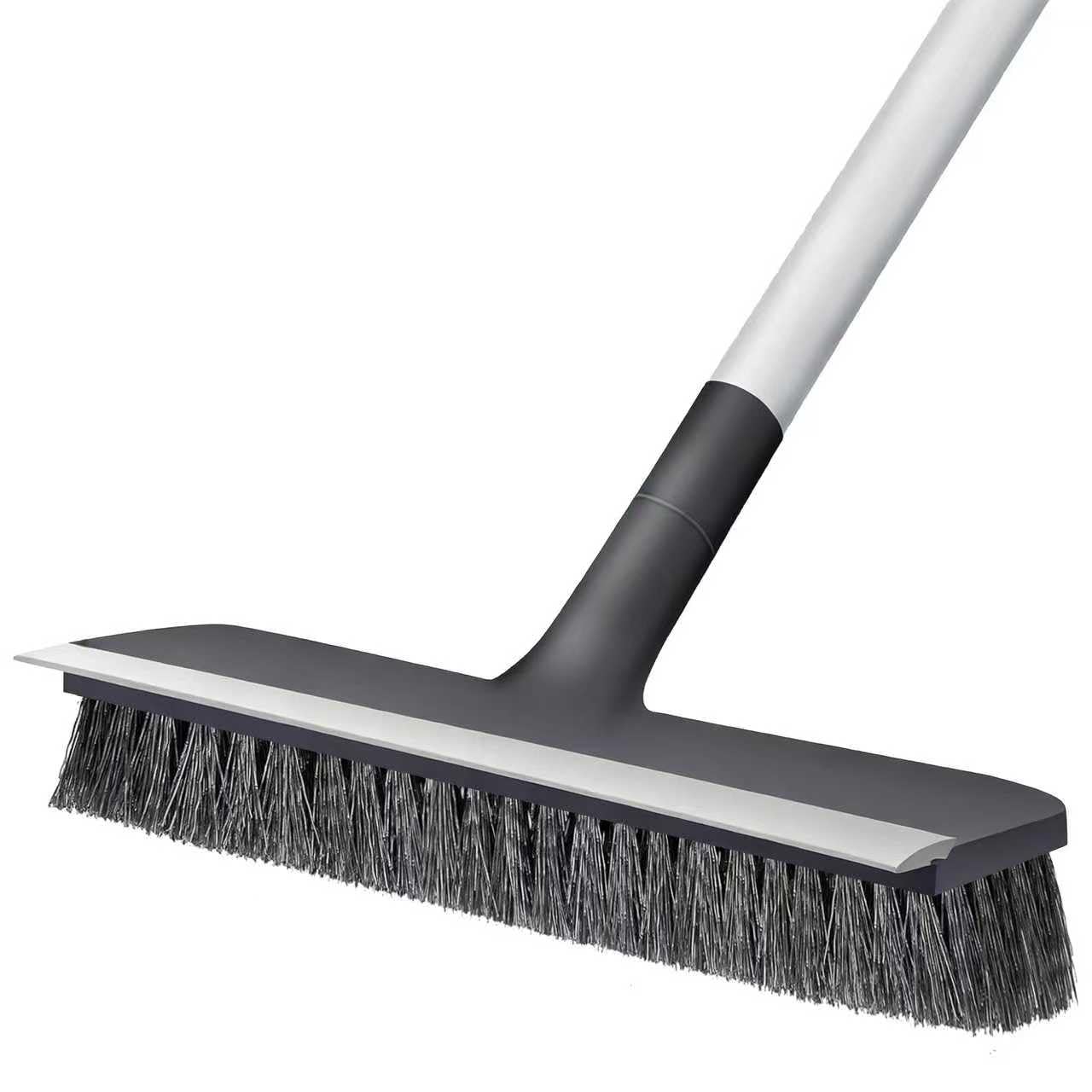 AONEZ Floor Scrub Brush with Long Handle - Adjustable Handle 2 in 1 Scrape and Heavy-Duty Stiff Bristle Floor Scrubber Brush for Cleaning Bathroom, Kitchen Patio Tile Garage and Deck