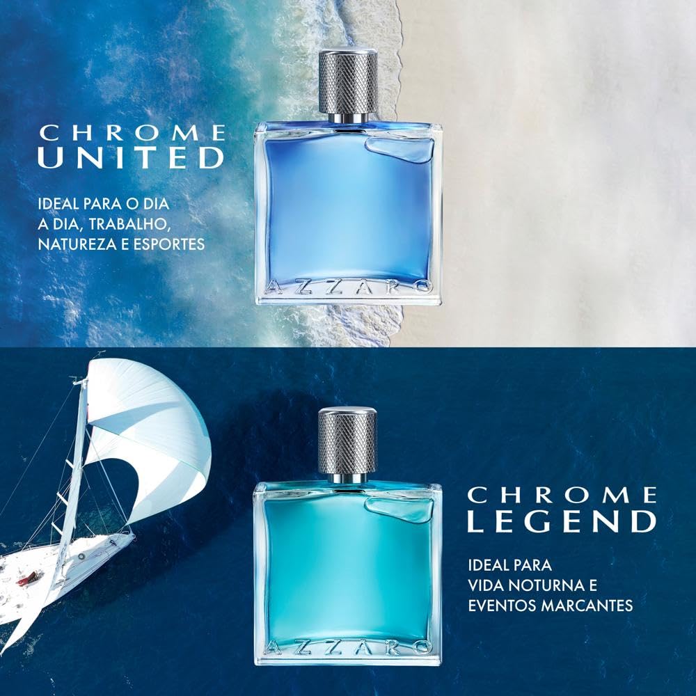 Azzaro Chrome United Eau de Toilette, profumo uomo fresco, 100ml
