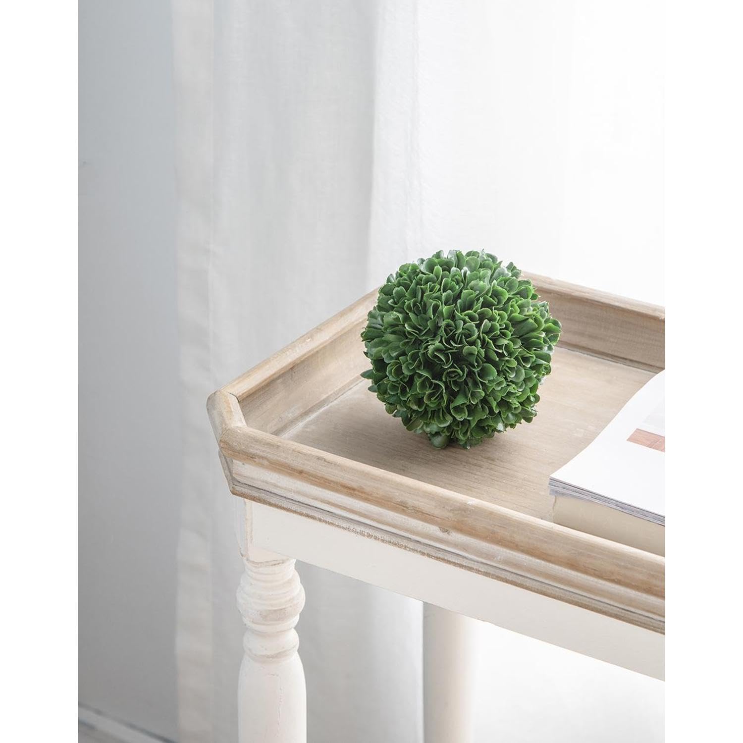 T2 CONCEPT 5 Inch Artificial Boxwood Topiary Ball, Decorative Faux Greenery, Home Decor Foliage, for Vase, Pots, Bowls, Hanging Display, Event