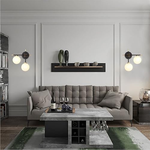 Miniatura 4 de KCO Magic Bean Globe - Lámpara de pared de 2 luces de mediados de siglo, además de apliques de pared, lámpara de pared creativa para dormitorio,