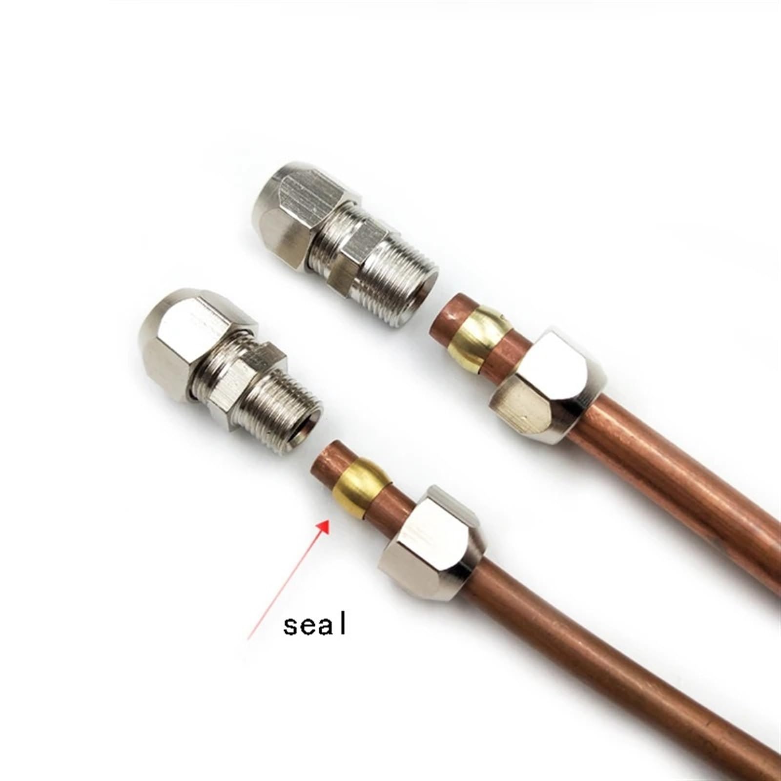 Virole Double Conique en Laiton, 4 6 8 10mm OD, Manchon de Compression, raccords de Bague d'étanchéité, système de Lubrification centralisé, 10 pièces (Color : Tube OD 14mm)