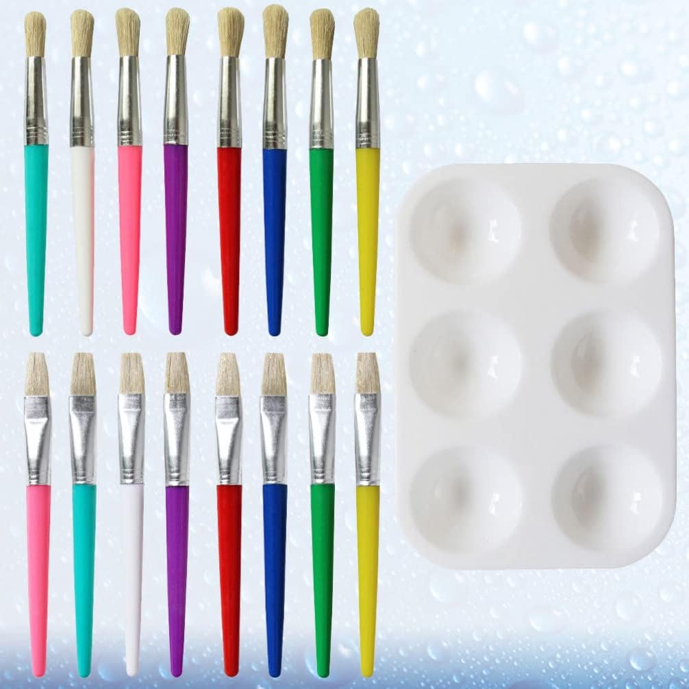 Paint Brush Set, Kids Suit White Set Brush Acrylic Oil Watercolor Gouache Drawing Kit for Kids Professional DIY Art Craft 1 Pc, 16 Pcs Brush Tinting Kit Rectangular Tray