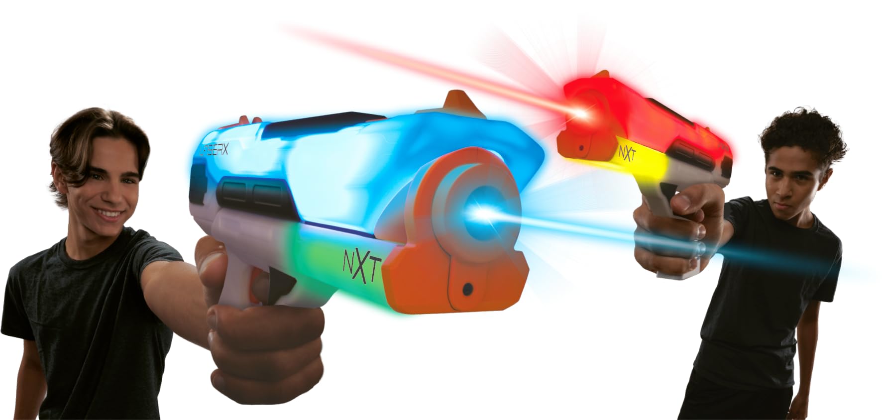 LANSAY – LASER X NXT – Doppio Blaster Tattico Laser bambino dai 6 anni – Gioco di tiro interattivo con portata 90 metri ed effetti luminosi – Esperienza laser game a casa - Idea Regalo Bambino