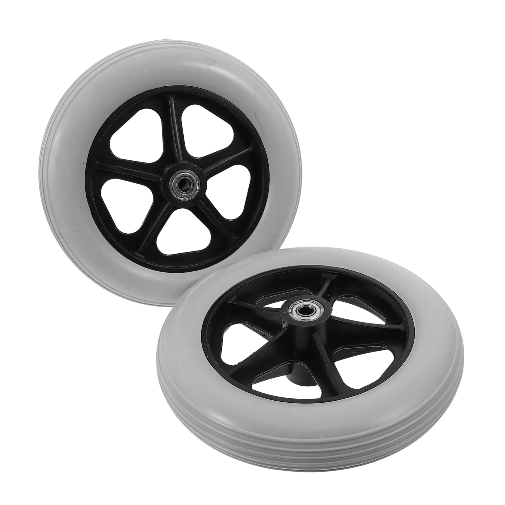 SHOWERORO Ruote di Ricambio per Sedia a Rotelle 8 Pollici Set 2 Pezzi Ruote Anteriori Resistenti All'usura per Carrelli della Spesa e Deambulatori Uso Quotidiano
