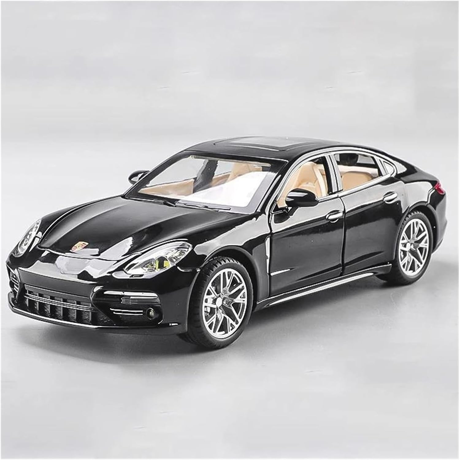 Decorative Car Model 1:24 for Panamera Diecast Alloy Metal Openable Door Car Model Bedroom Decoration Perfect for Gifting(Black)