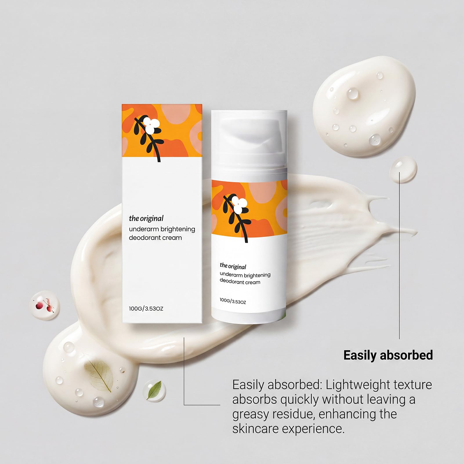 Achselpflege, Deodorant & Glanz, beruhigende Feuchtigkeitscreme, 100 g