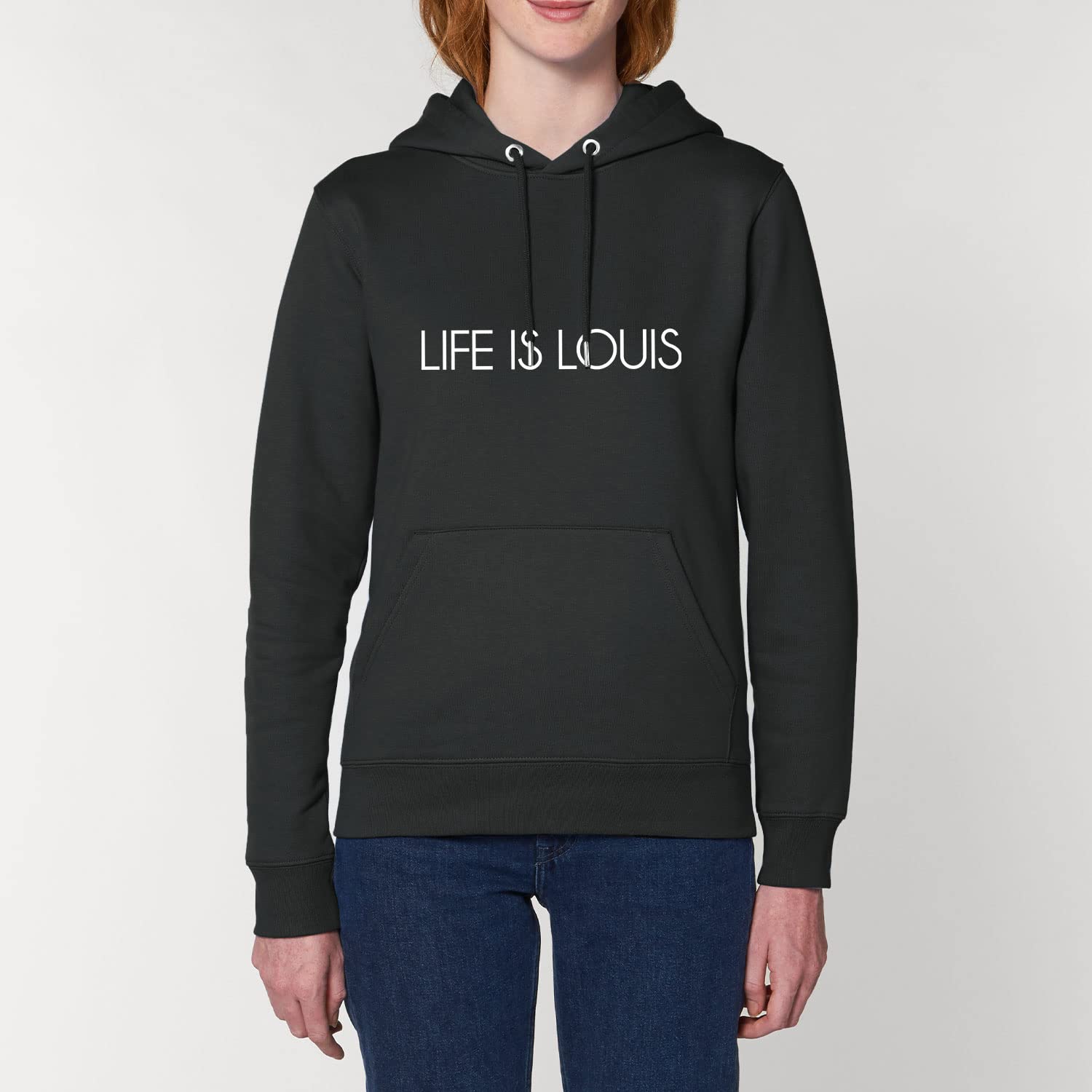 Damska bluza z kapturem Cruiser – Life is Louis – sportowy styl uliczny z długim rękawem bluza z kapturem z bawełny organicznej na jesień i zimę, czarny, S