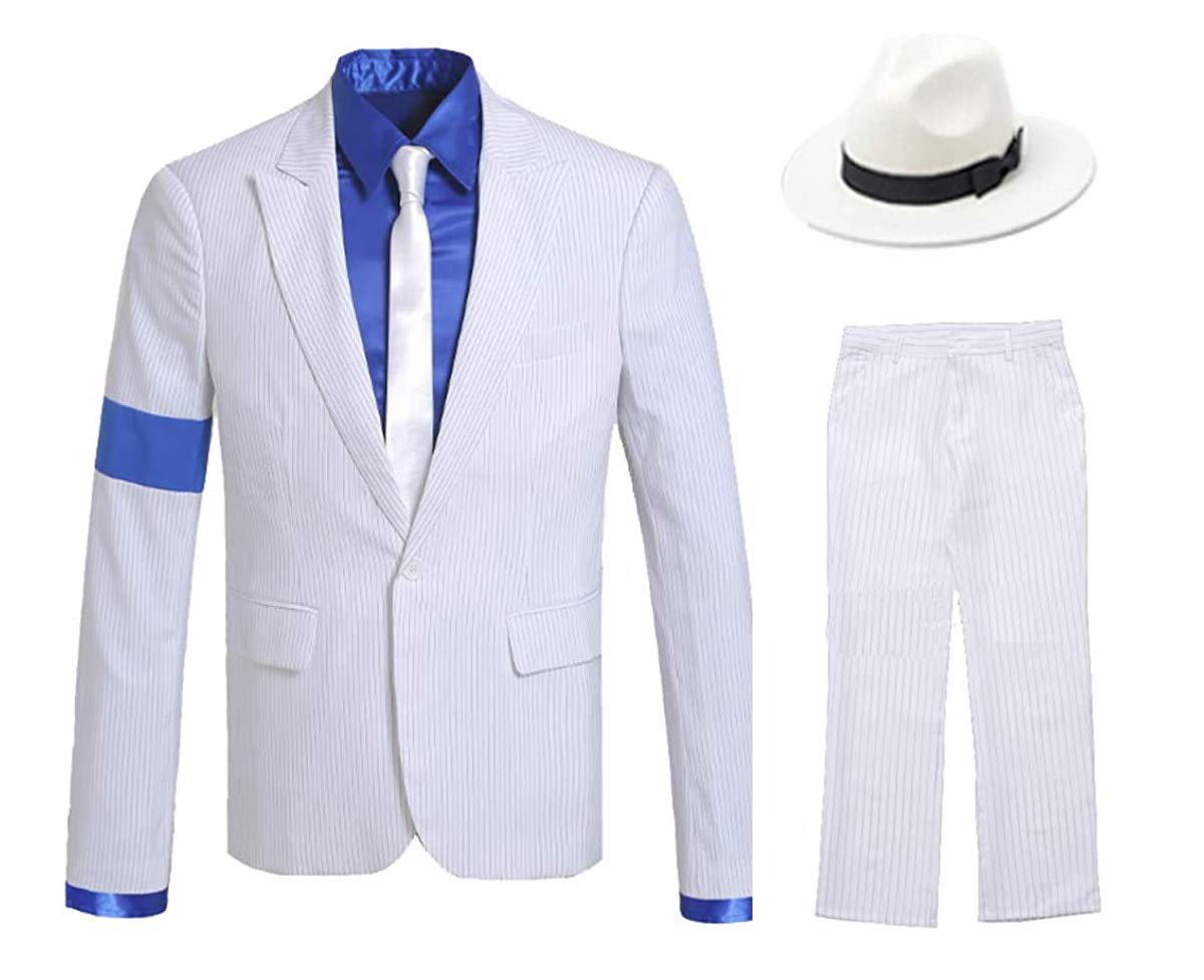 Luming Costume Suit Jacket Set Halloween Costume (S, White)