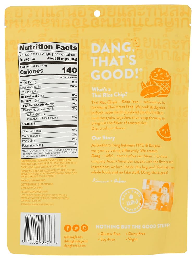 Dang, Chips Rice Thai Mango Sticky, 3.5 Ounce thumbnail 2