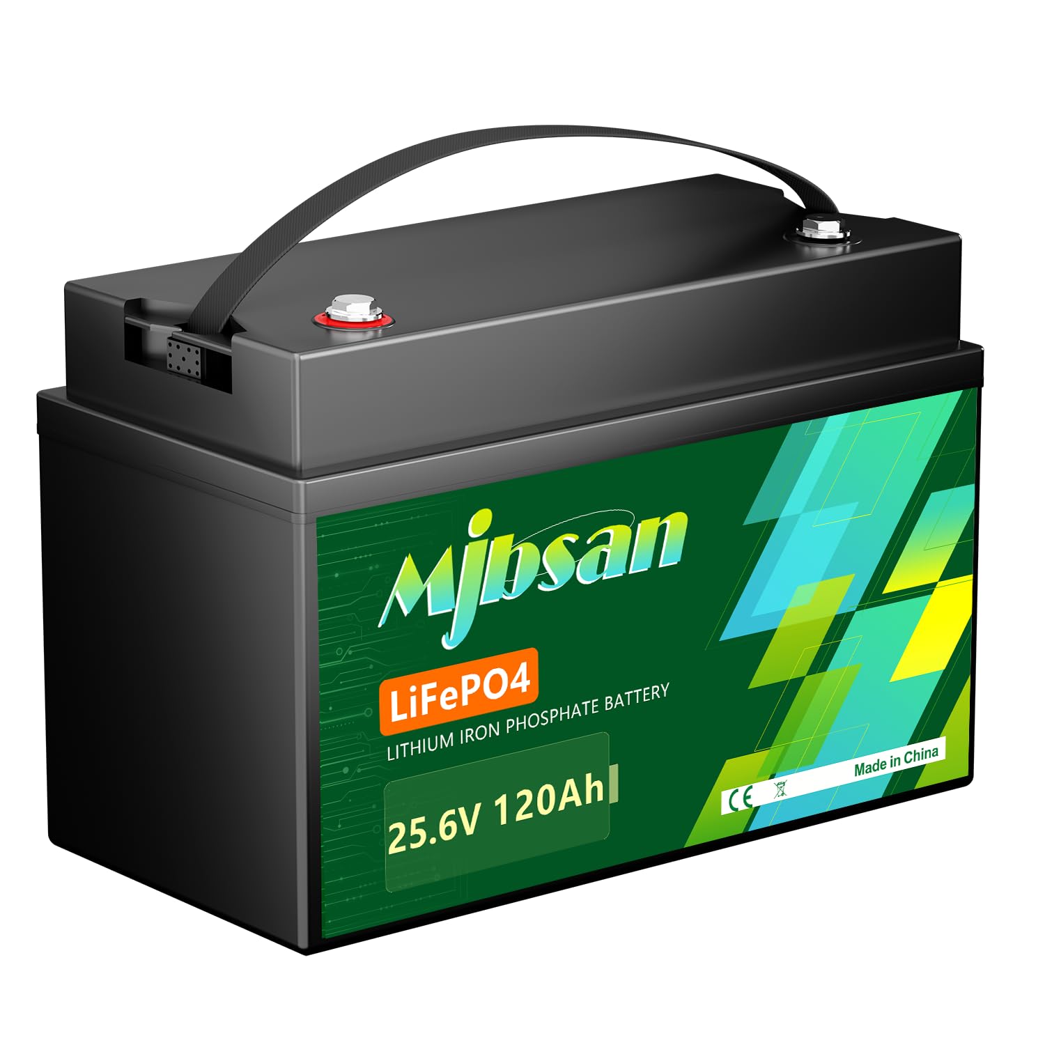 Mjbsan Batería de litio LiFePO4 Mini Bluetooth LiFePO4 de 24 V 120 Ah con 150 A BMS para Marine Boot Trolling Motoren-25,6 V batería de litio con 3072 W Power Group 31 +, 8000 + ciclos profundos