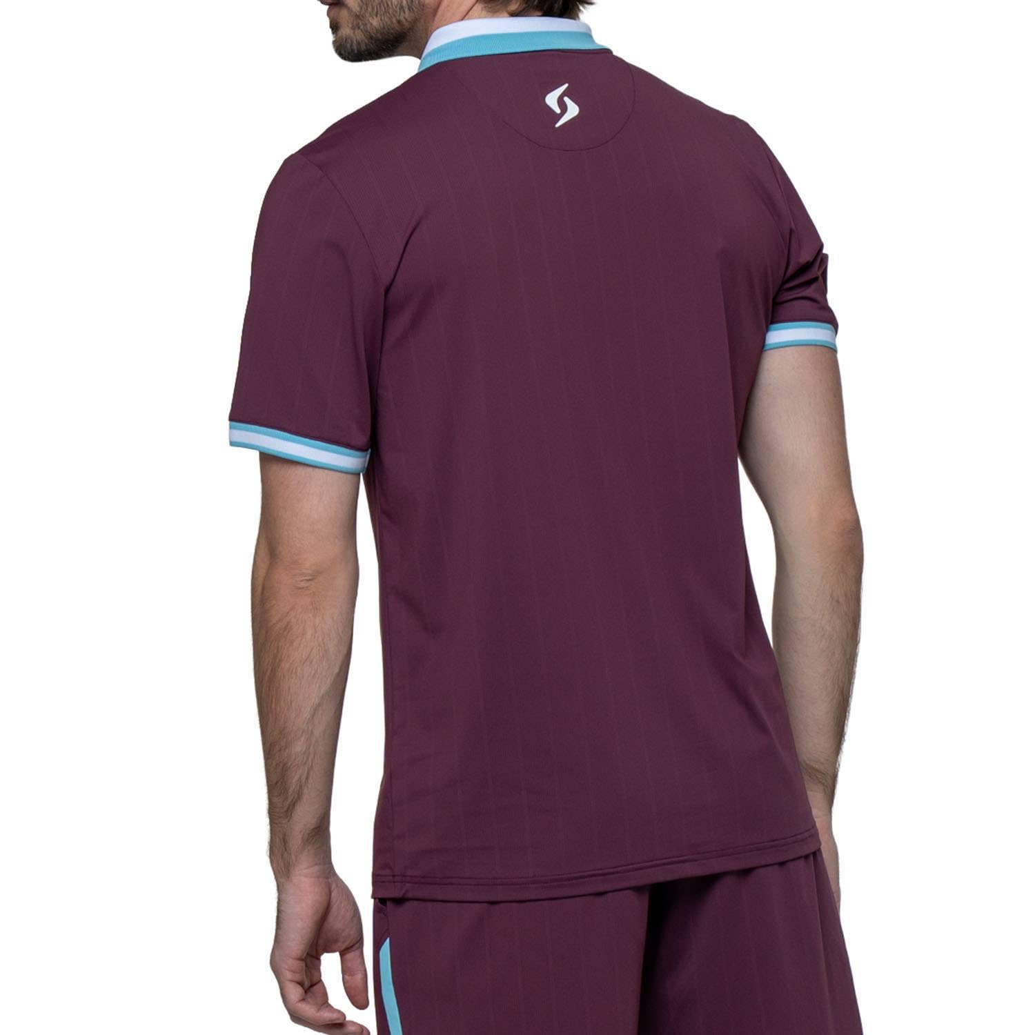 SIUX - Apex 26 - Polo de Pádel para Hombre Burdeos - Camiseta Deportiva Cómoda y Transpirable - Ropa de Pádel para Tenis, Gym, Entrenamiento, Competición y Deporte