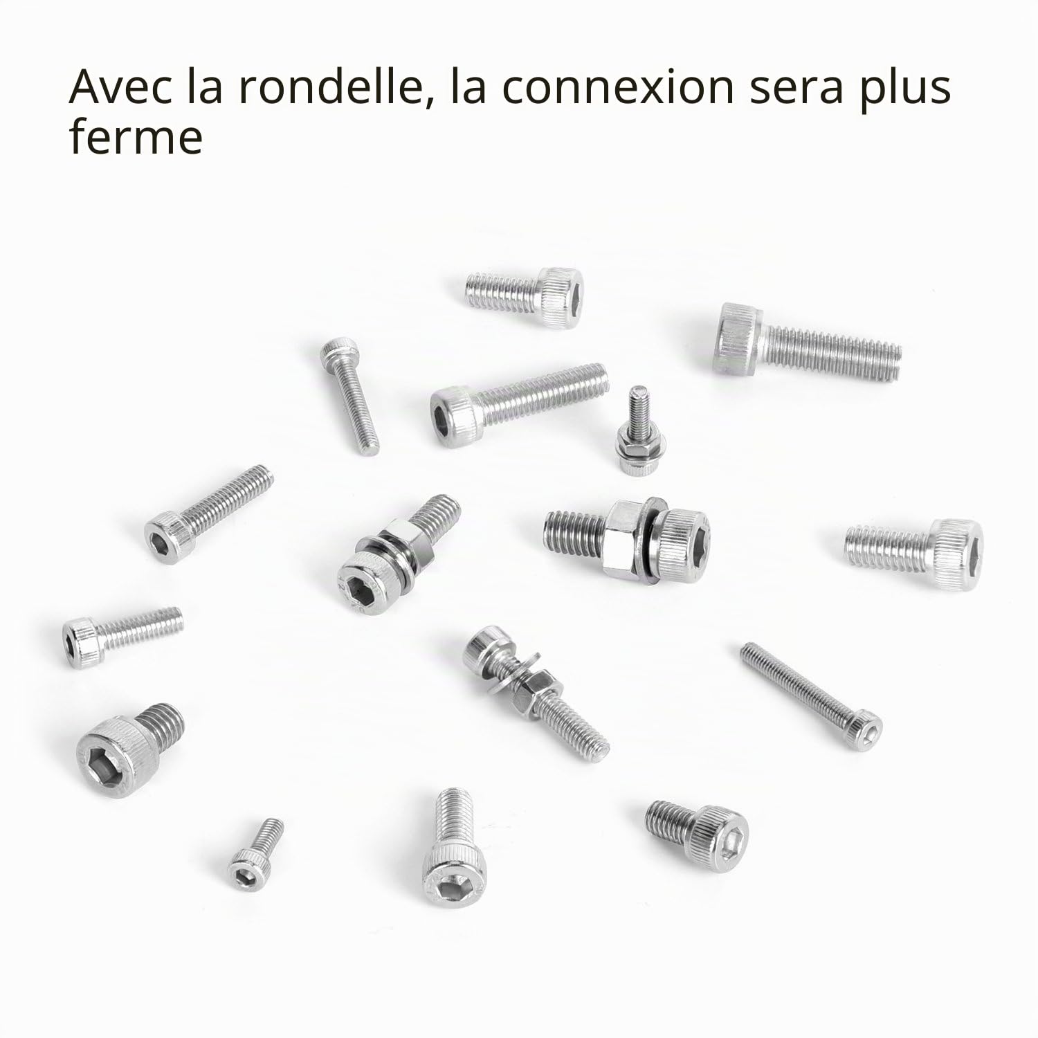 Kit 520PCS M3 M4 M5 M6 en Acier inoxydable Bouton à tête hexagonale Socket Tête Câble Boulons Vis avec écrous Assortiment - Vendu Par VIGRUE (Kit 520PCS)
