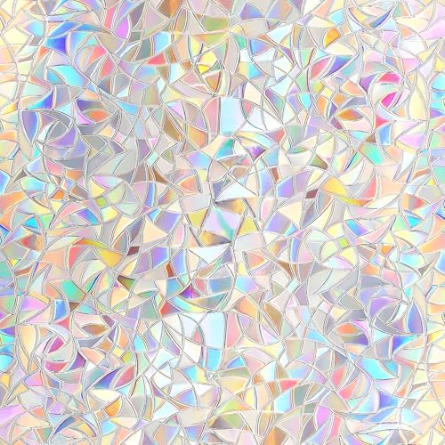 Myscheri Window Privacy Film, Rainbow Window Clings Cover, Decorative 3D Decals, Static Cling...