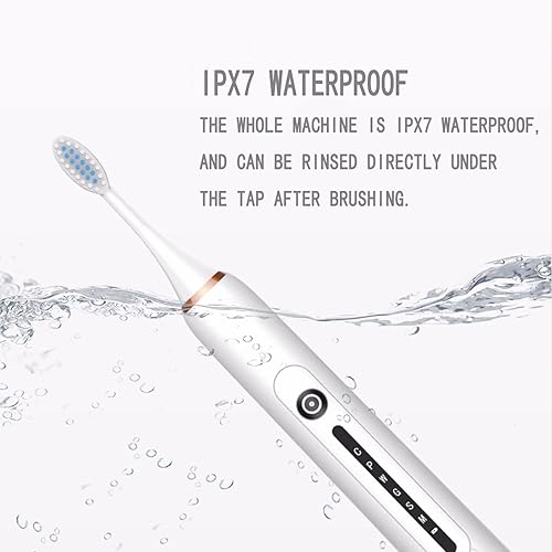 Miniatura 6 de Cepillo de dientes eléctrico con carga USB durante 60 días, un mango eléctrico, 8 cabezales de cepillo de repuesto, funda de cepillo de dientes