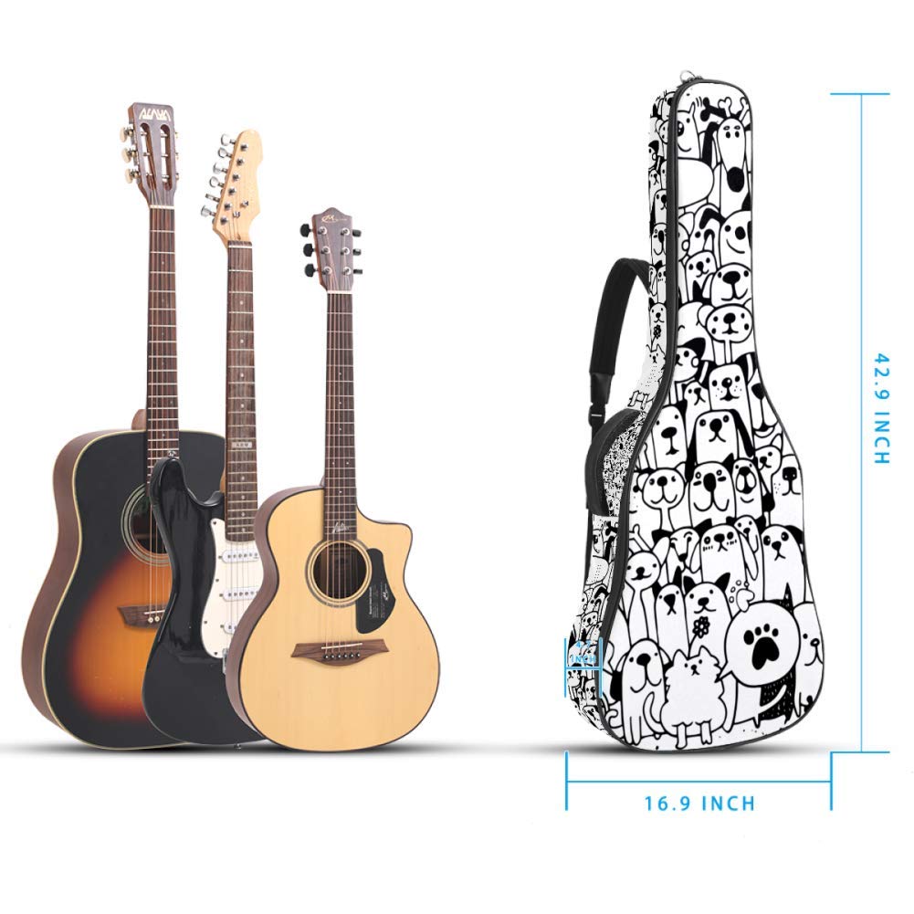 Bolsa para guitarra eléctrica resistente al agua, con cremallera, suave, para bajo, acústica y clásica, para gatos y perros