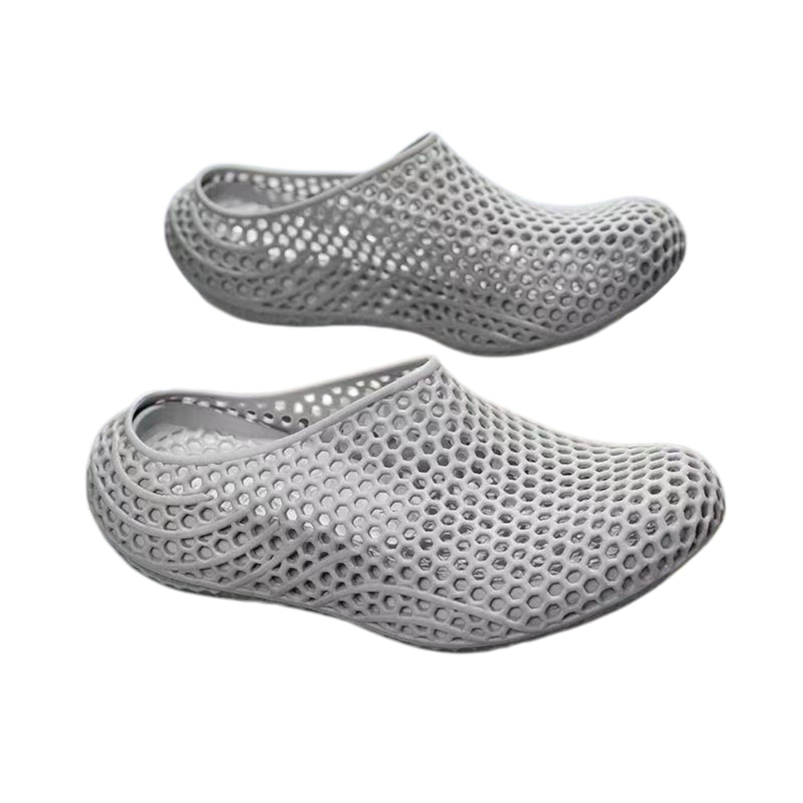 Pantofole Cotone Sandali Morbidi Traspiranti 3D Stampati Slip-on - Orologi in Rete Antiscivolo per Uomini E Donne, Scarpe Comode all'Interno All'aperto-white-39