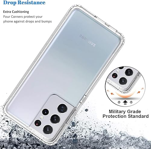 Miniatura 7 de Funda para Galaxy S21 Ultra 5G, para Samsung S21Ultra Clear Full Body Protectora a prueba de golpes Hard PC Shell TPU Bumper Cover para Samsung