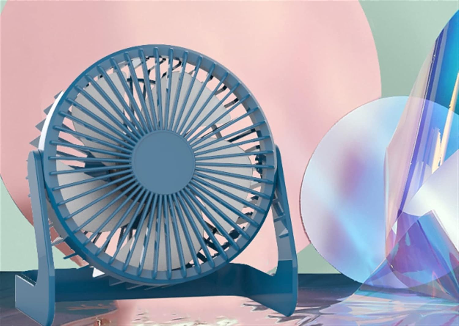 WOLWES Mute Usb Electric Fan Circulation Fan Desktop Office Mini Small Desktop Plug-in Mute Summer (Color : 01, Size : 5inch)