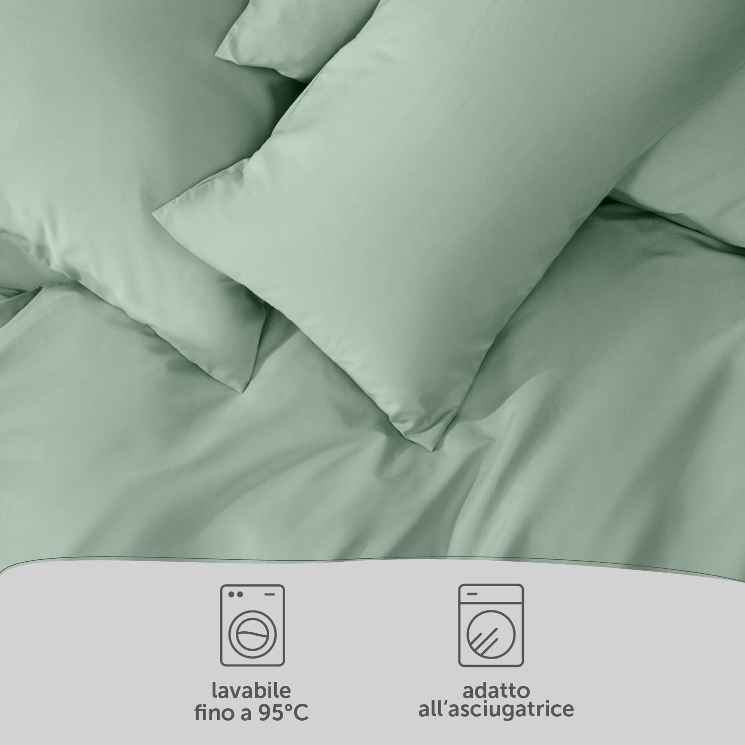 Blumtal Copripiumino Singolo 135x200 e 1 Federa 50x80 - Set di Lenzuola in microfibra extra morbida certificata Oeko-Tex - 2 pezzi - Verde Chiaro