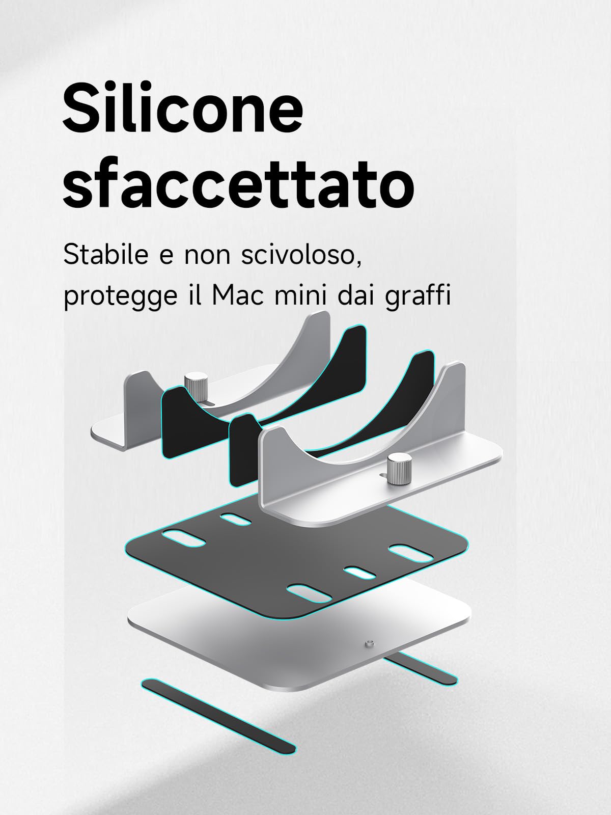Hagibis Supporto verticale per Mac Mini M4, in lega di alluminio, supporto antiscivolo per computer, compatibile con chip M4, Mac Mini Pro