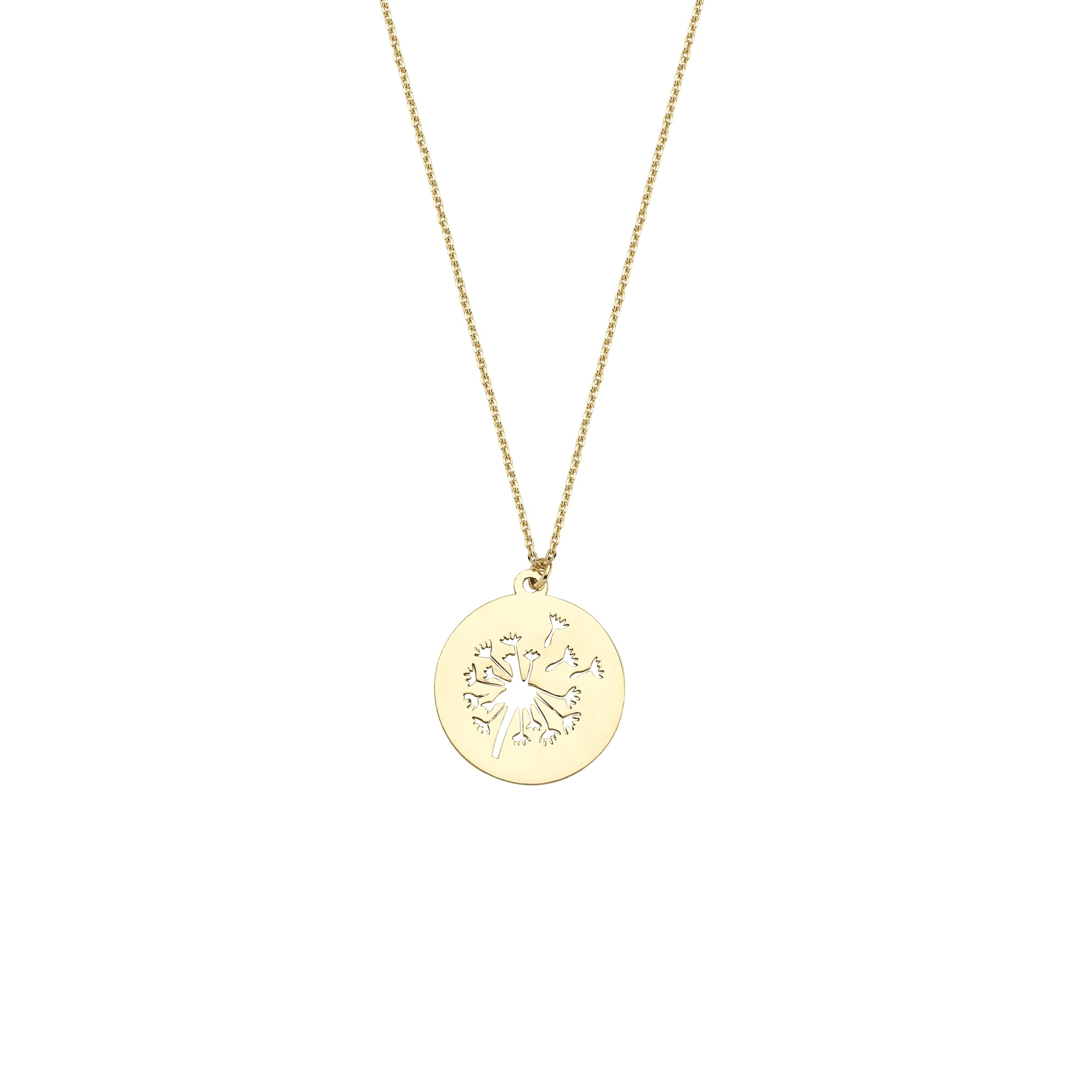 14K Solid Gold Dandelion Necklace - Dainty Wildflower Pendant, Adjustable Cable Chain, Minimalist Wish Jewelry for New Moms, Eco-Friendly, Gift for Women, Multiple Gold Options