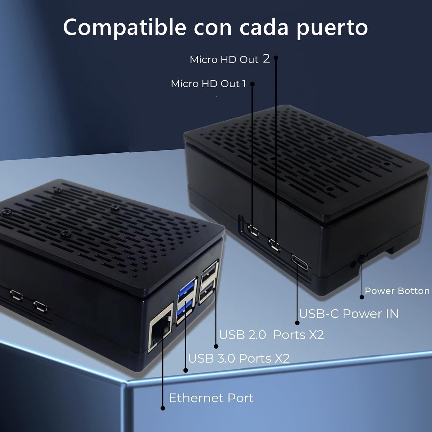Vemico Raspberry Pi 5 16GB Starter Kit Tarjeta 64GB Pi 5 Carcasa con Active Cooler Fuente de alimentación 27W 5.1V5A USB-C 2 HD out Cables USB Lector de Tarjetas Adaptadores de Tarjetas - 4