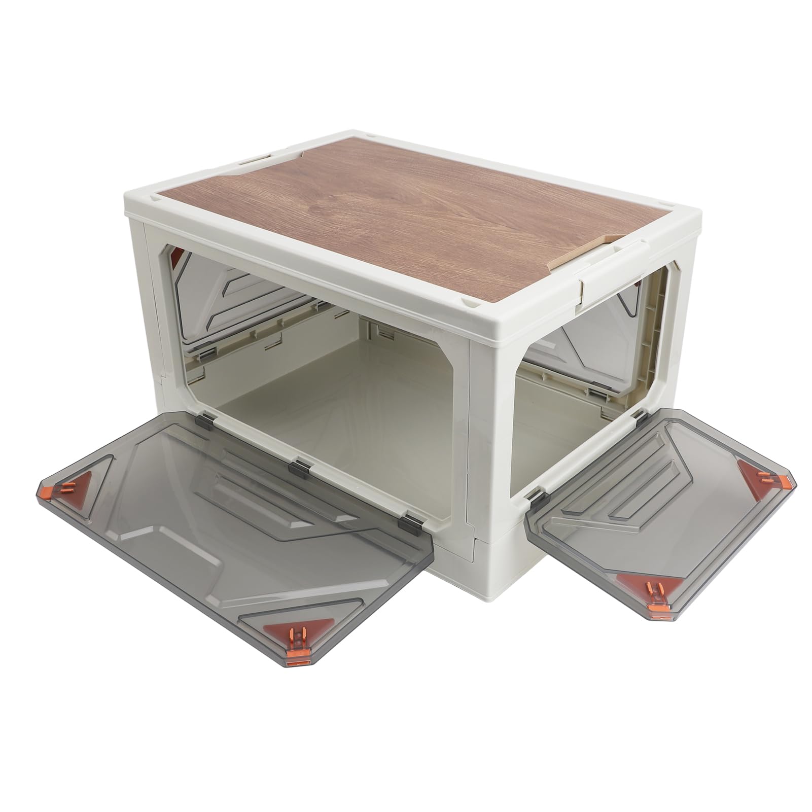 52L Faltbare Aufbewahrungsbehälter mit Deckel und Rädern, Stapelbare Plastik -Aufbewahrungsbox für Camping -Outdoor -Reise -Heimorganisation, PP+MDF -Material