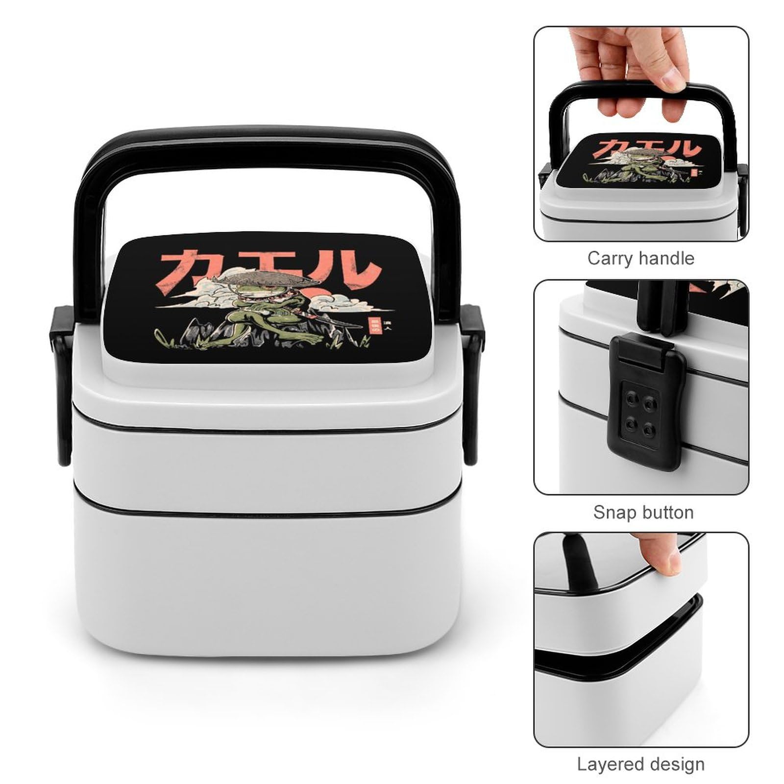 Amazon | 弁当箱面白い カエル 浪人 ランチボックス 二段 おべんとう箱 