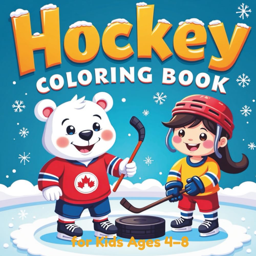 Hockey Coloring Book for kids ages 4-8: Fun & Easy Hockey Coloring Pages for Little Athletes